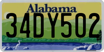 AL license plate 34DY502