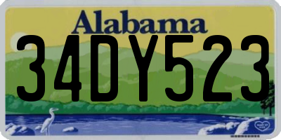 AL license plate 34DY523