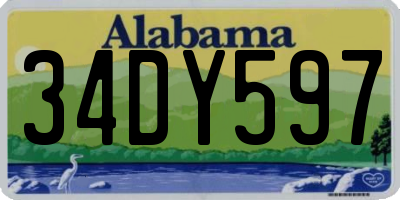 AL license plate 34DY597