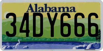 AL license plate 34DY666