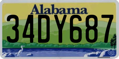 AL license plate 34DY687