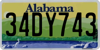 AL license plate 34DY743