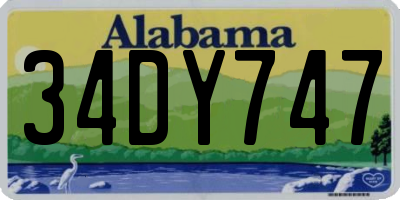 AL license plate 34DY747