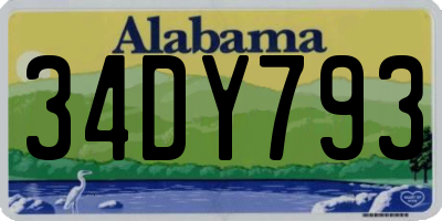 AL license plate 34DY793