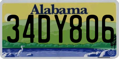AL license plate 34DY806