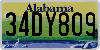 AL license plate 34DY809