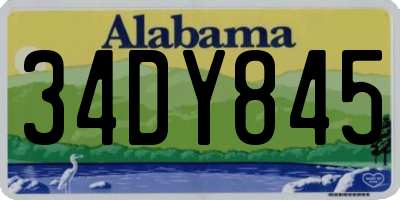 AL license plate 34DY845
