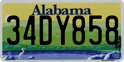 AL license plate 34DY858
