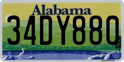 AL license plate 34DY880