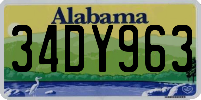 AL license plate 34DY963