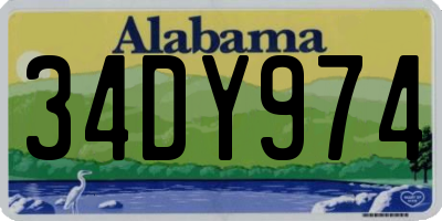 AL license plate 34DY974