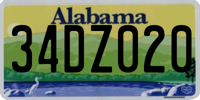 AL license plate 34DZ020