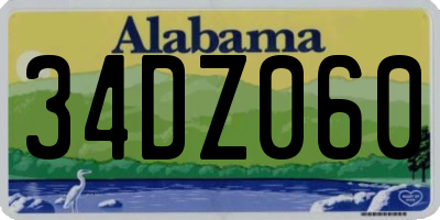 AL license plate 34DZ060