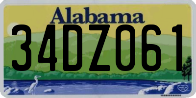AL license plate 34DZ061