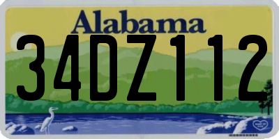 AL license plate 34DZ112