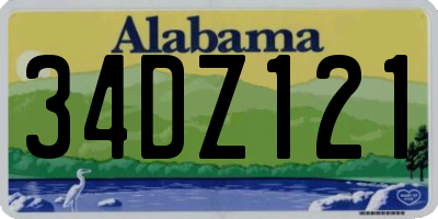 AL license plate 34DZ121