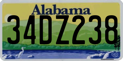 AL license plate 34DZ238