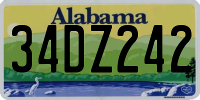 AL license plate 34DZ242