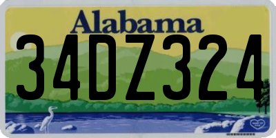 AL license plate 34DZ324