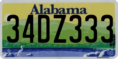 AL license plate 34DZ333
