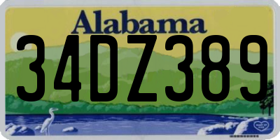 AL license plate 34DZ389