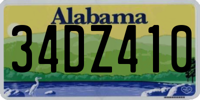 AL license plate 34DZ410