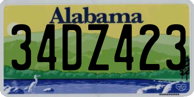 AL license plate 34DZ423