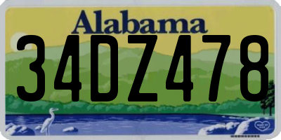 AL license plate 34DZ478