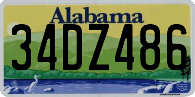 AL license plate 34DZ486