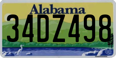 AL license plate 34DZ498