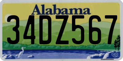 AL license plate 34DZ567