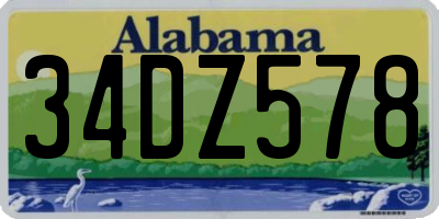 AL license plate 34DZ578