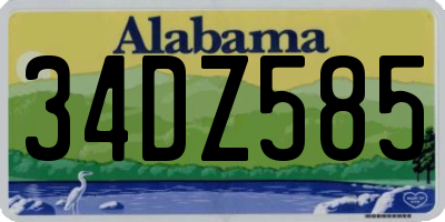 AL license plate 34DZ585