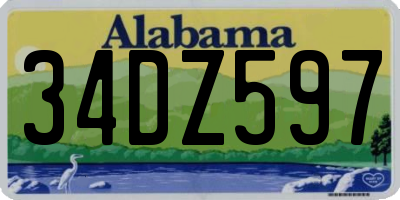 AL license plate 34DZ597