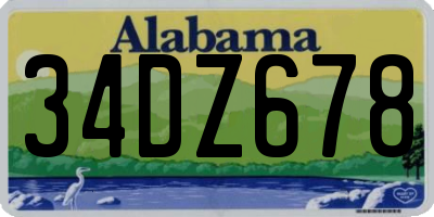 AL license plate 34DZ678