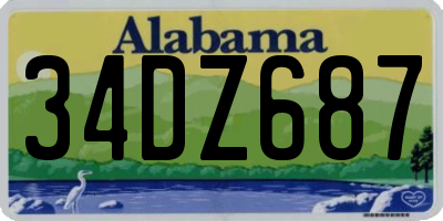 AL license plate 34DZ687