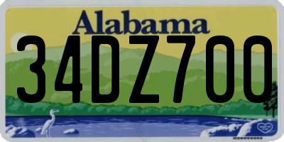 AL license plate 34DZ700