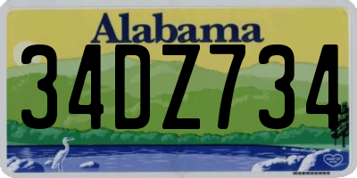 AL license plate 34DZ734