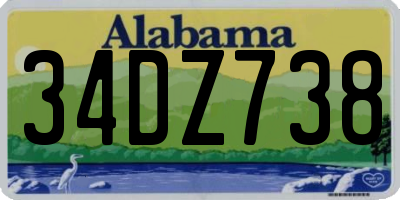 AL license plate 34DZ738