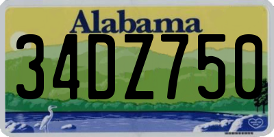 AL license plate 34DZ750