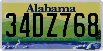 AL license plate 34DZ768