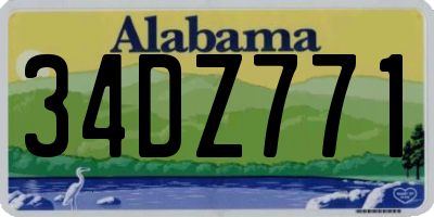 AL license plate 34DZ771