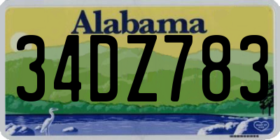 AL license plate 34DZ783