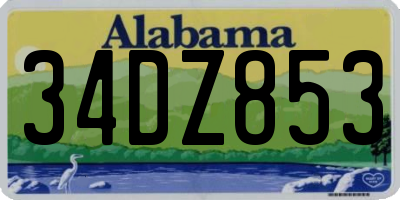 AL license plate 34DZ853