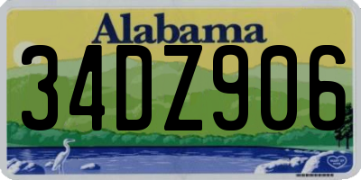 AL license plate 34DZ906
