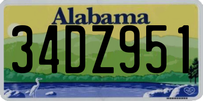 AL license plate 34DZ951