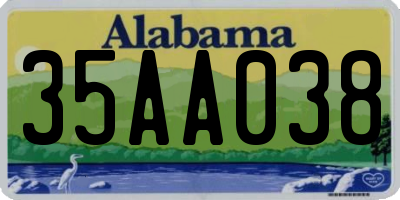 AL license plate 35AA038