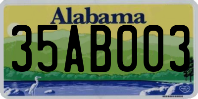 AL license plate 35AB003
