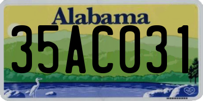 AL license plate 35AC031