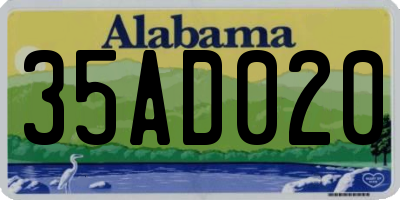 AL license plate 35AD020